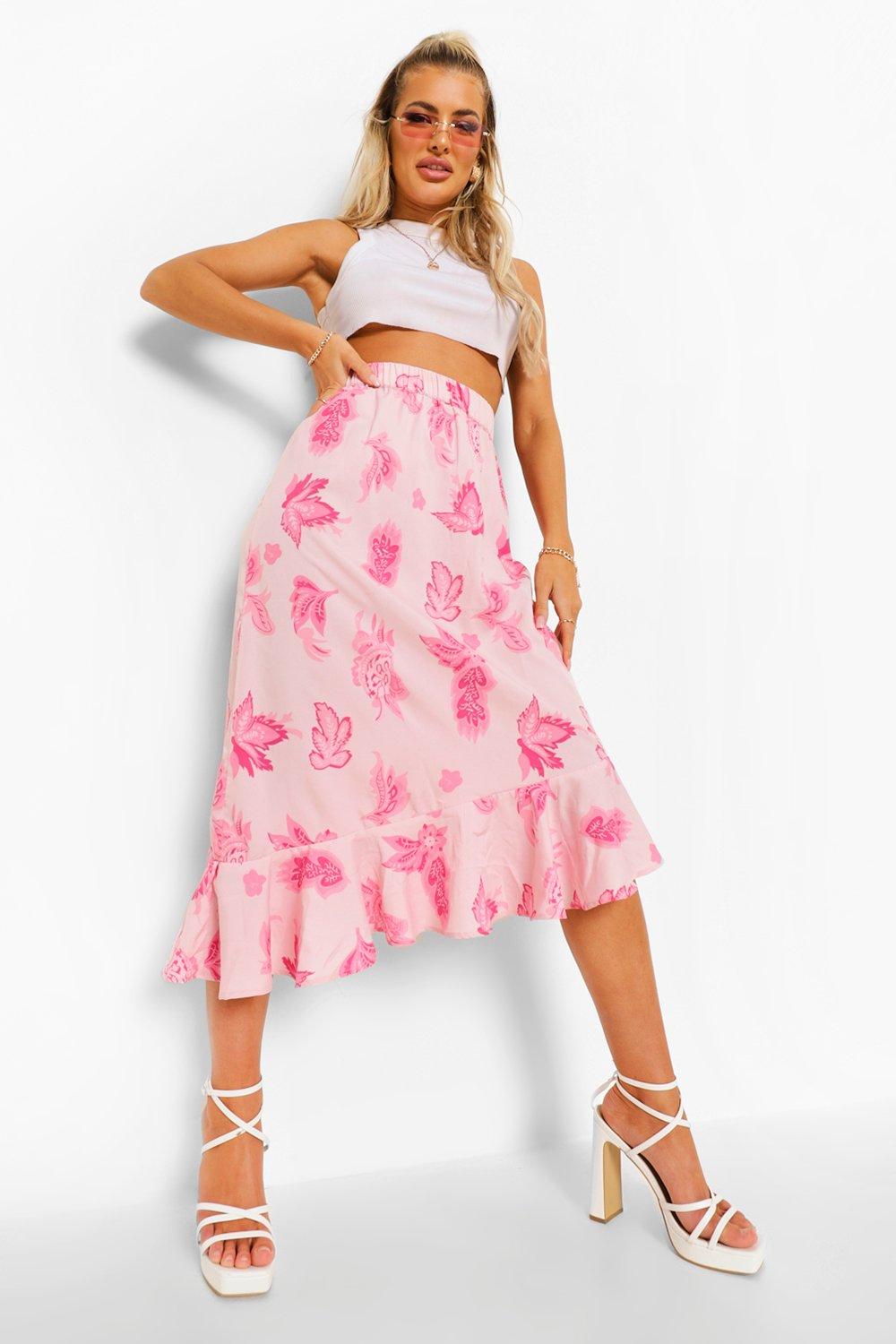 Floral midi 2025 skirt uk